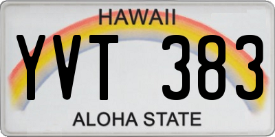HI license plate YVT383