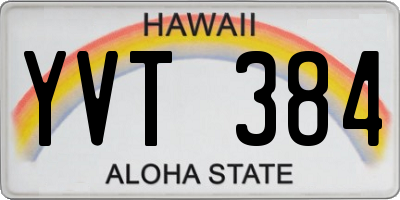 HI license plate YVT384