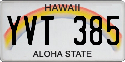 HI license plate YVT385
