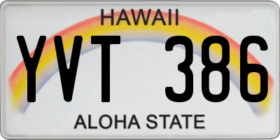 HI license plate YVT386