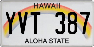 HI license plate YVT387