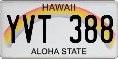 HI license plate YVT388