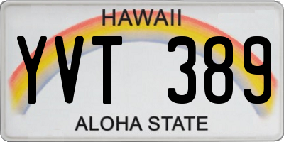 HI license plate YVT389