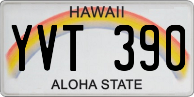 HI license plate YVT390