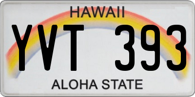 HI license plate YVT393
