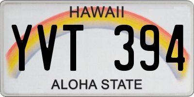 HI license plate YVT394
