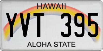 HI license plate YVT395