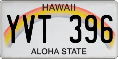 HI license plate YVT396