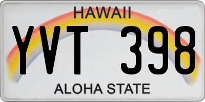 HI license plate YVT398