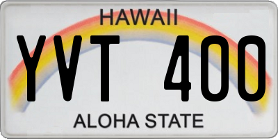 HI license plate YVT400