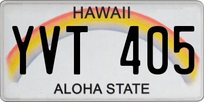 HI license plate YVT405