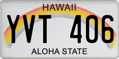 HI license plate YVT406
