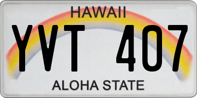 HI license plate YVT407