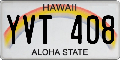 HI license plate YVT408