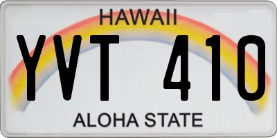 HI license plate YVT410
