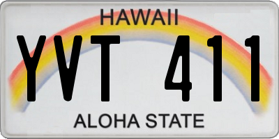 HI license plate YVT411