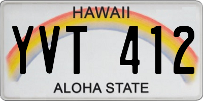 HI license plate YVT412