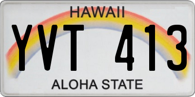 HI license plate YVT413