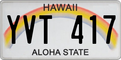 HI license plate YVT417