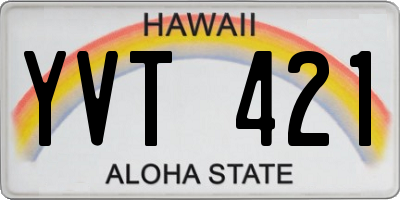 HI license plate YVT421