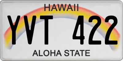 HI license plate YVT422