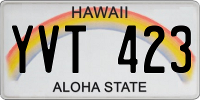 HI license plate YVT423