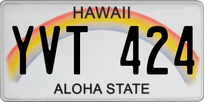HI license plate YVT424