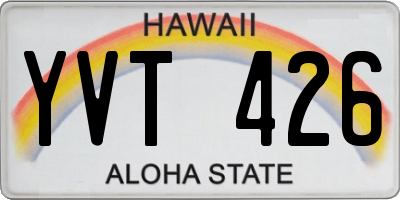 HI license plate YVT426