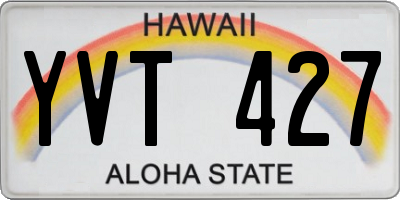 HI license plate YVT427