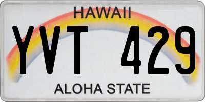 HI license plate YVT429