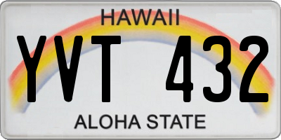 HI license plate YVT432
