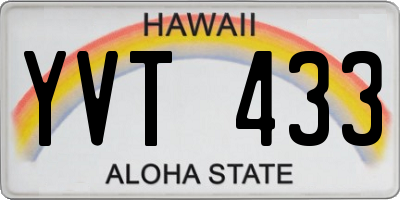 HI license plate YVT433