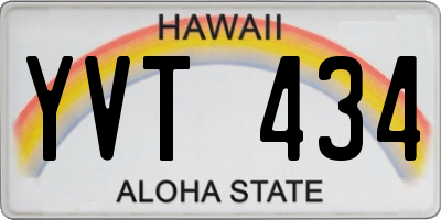 HI license plate YVT434