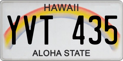 HI license plate YVT435