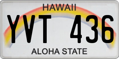 HI license plate YVT436