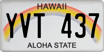 HI license plate YVT437