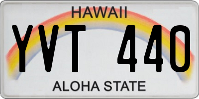 HI license plate YVT440