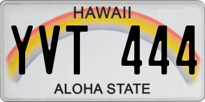 HI license plate YVT444