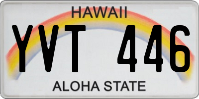 HI license plate YVT446