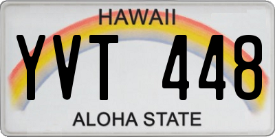 HI license plate YVT448
