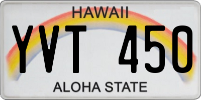 HI license plate YVT450