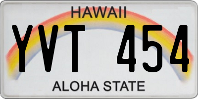 HI license plate YVT454