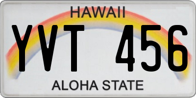 HI license plate YVT456
