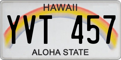 HI license plate YVT457