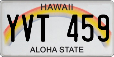 HI license plate YVT459