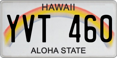 HI license plate YVT460