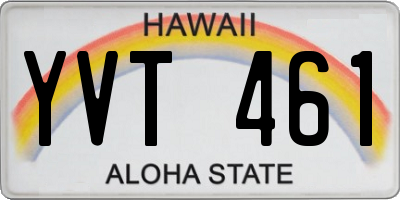 HI license plate YVT461