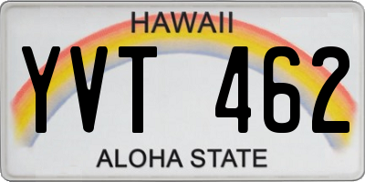 HI license plate YVT462