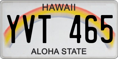 HI license plate YVT465