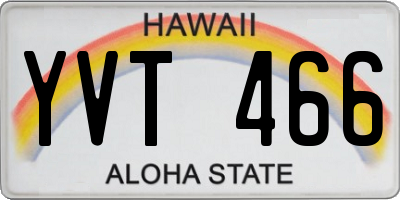 HI license plate YVT466